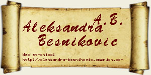 Aleksandra Besniković vizit kartica